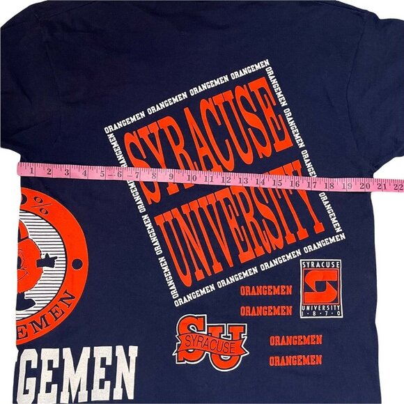 Vintage Syracuse University Orangemen T-shirt USA Large 2 Sided Graphic Print - Picture 6 of 12